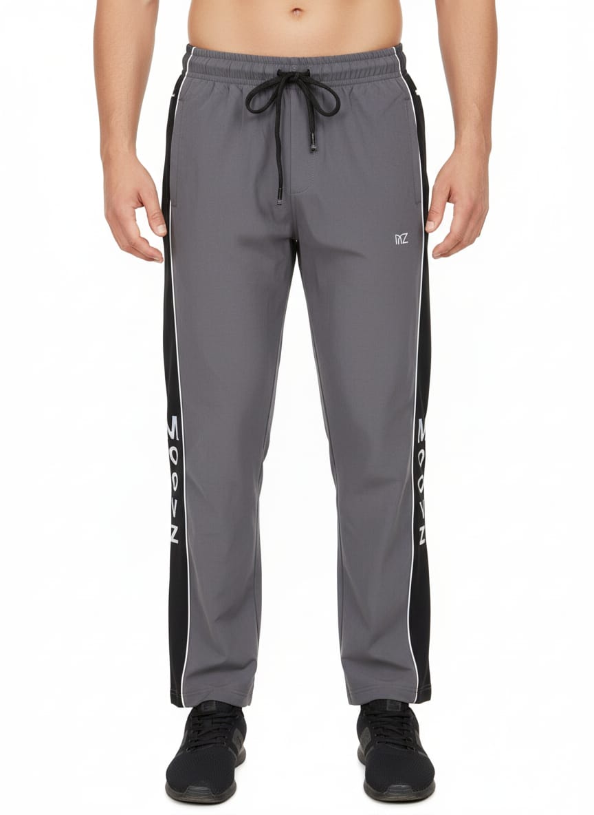 Dark Grey Straight-Fit with Side Stripe(Black) Men's Lower