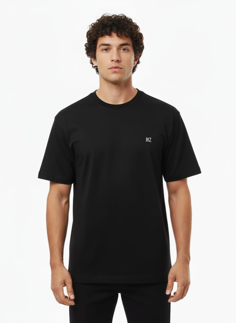Cartoon Art Down Shoulder T-Shirt - Black