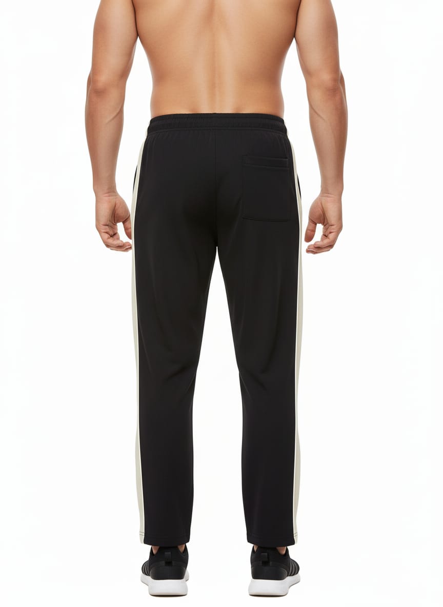 Black Straight-Fit with Side Stripe (Sage Green) Men's Lower