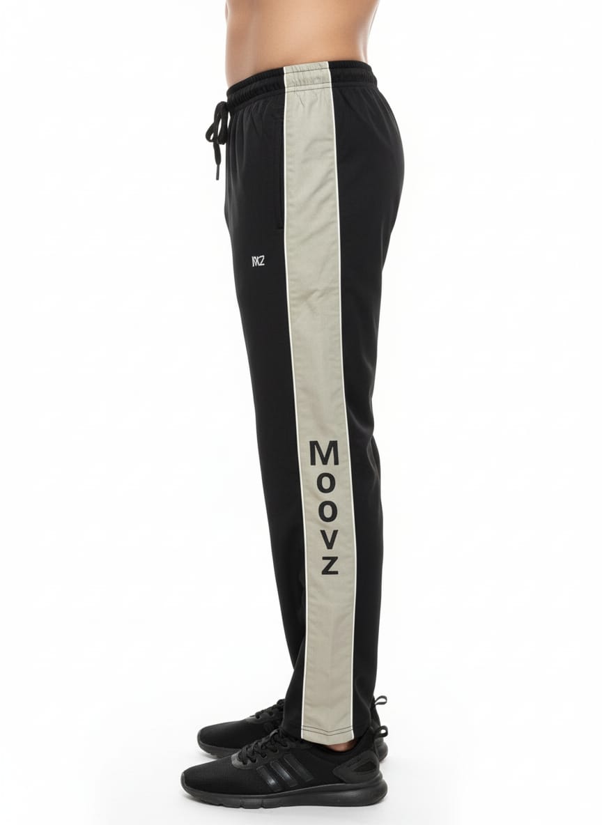 Black Straight-Fit with Side Stripe (Sage Green) Men's Lower