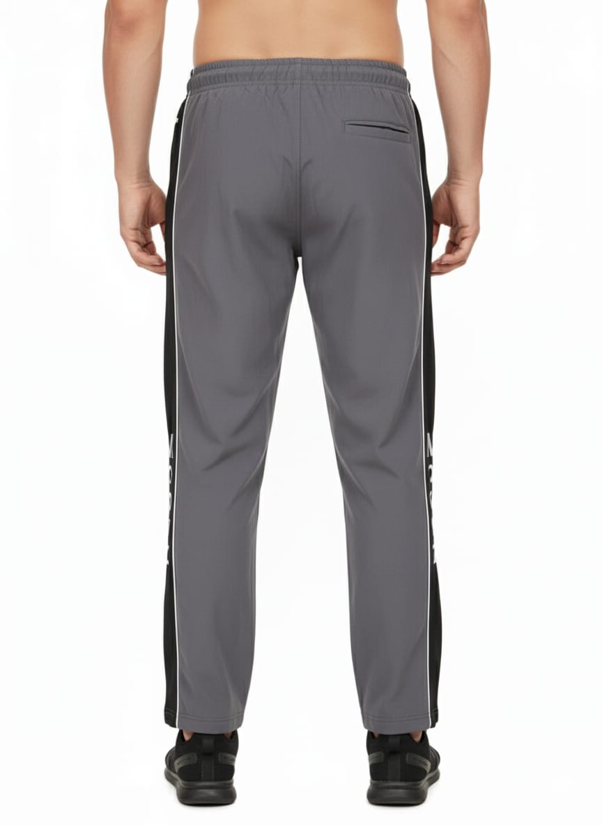 Dark Grey Straight-Fit with Side Stripe(Black) Men's Lower