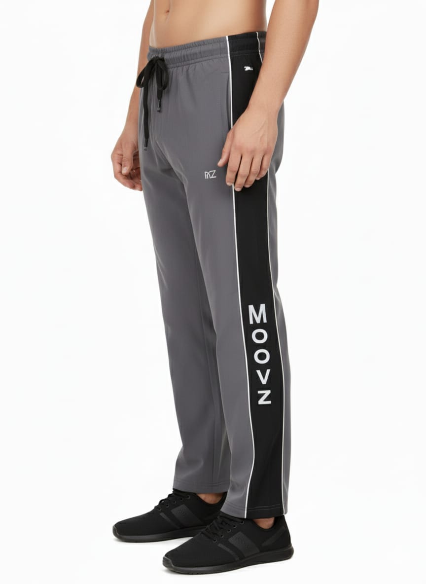 Dark Grey Straight-Fit with Side Stripe(Black) Men's Lower