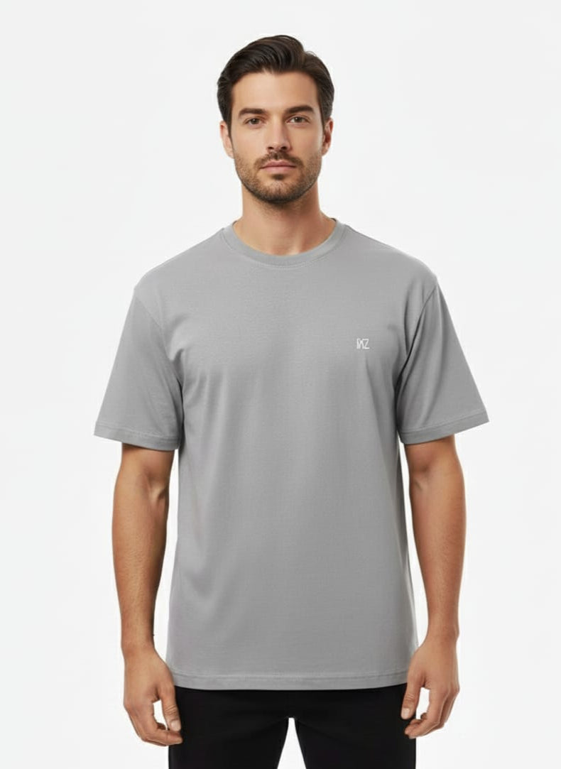 Compass Points Shoulder T-Shirt -Cool Grey